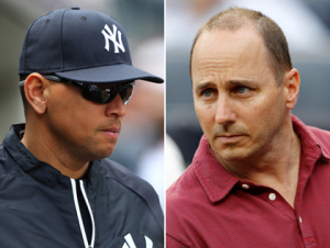A photo of the escalating strife between Alex Rodriguez and Yankees General Manager, Brian Cashman. Image taken from: newyork.cbslocal.com