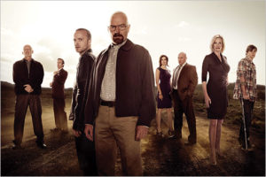 The cast of the show "Breaking Bad." Image taken from: cdn01.cdnwp.celebuzz.com.