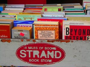 A look at a shelf in the renowned 'Strand' book outlet. Image taken from: therighteousbrew.files.wordpress.com. 