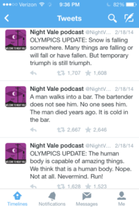 A look inside Night Vale's social media presence. Screen grab by Will Brucella. 